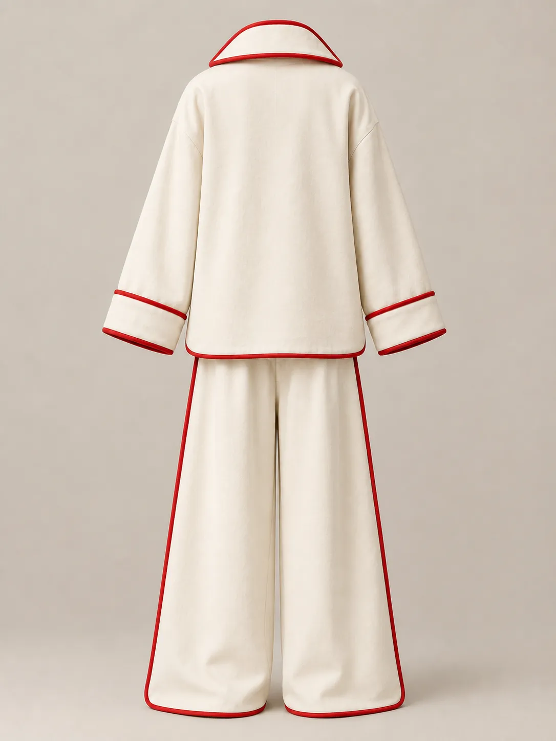 Arch Collar Shirt Set, back or side view