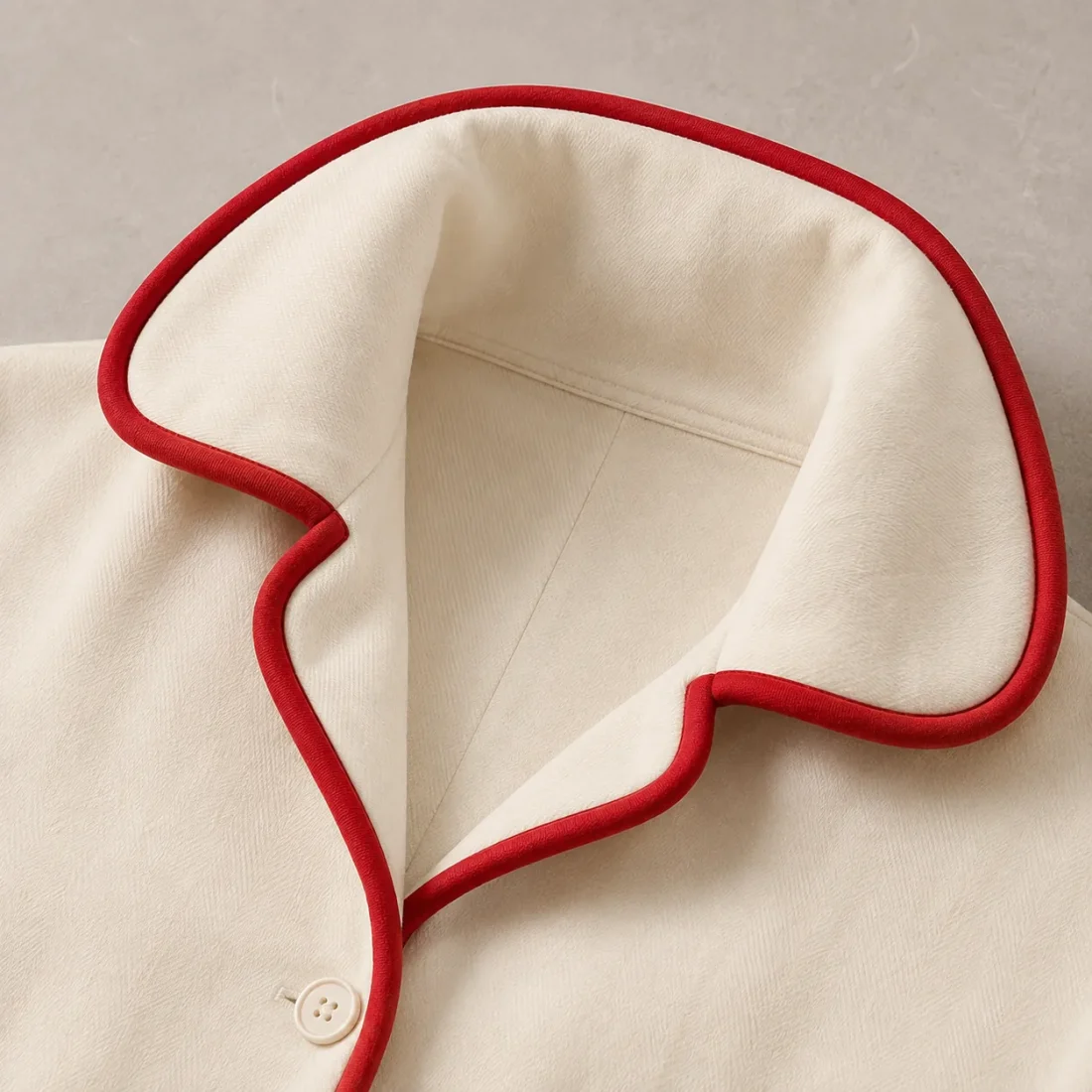 Arch Collar Shirt Set close up