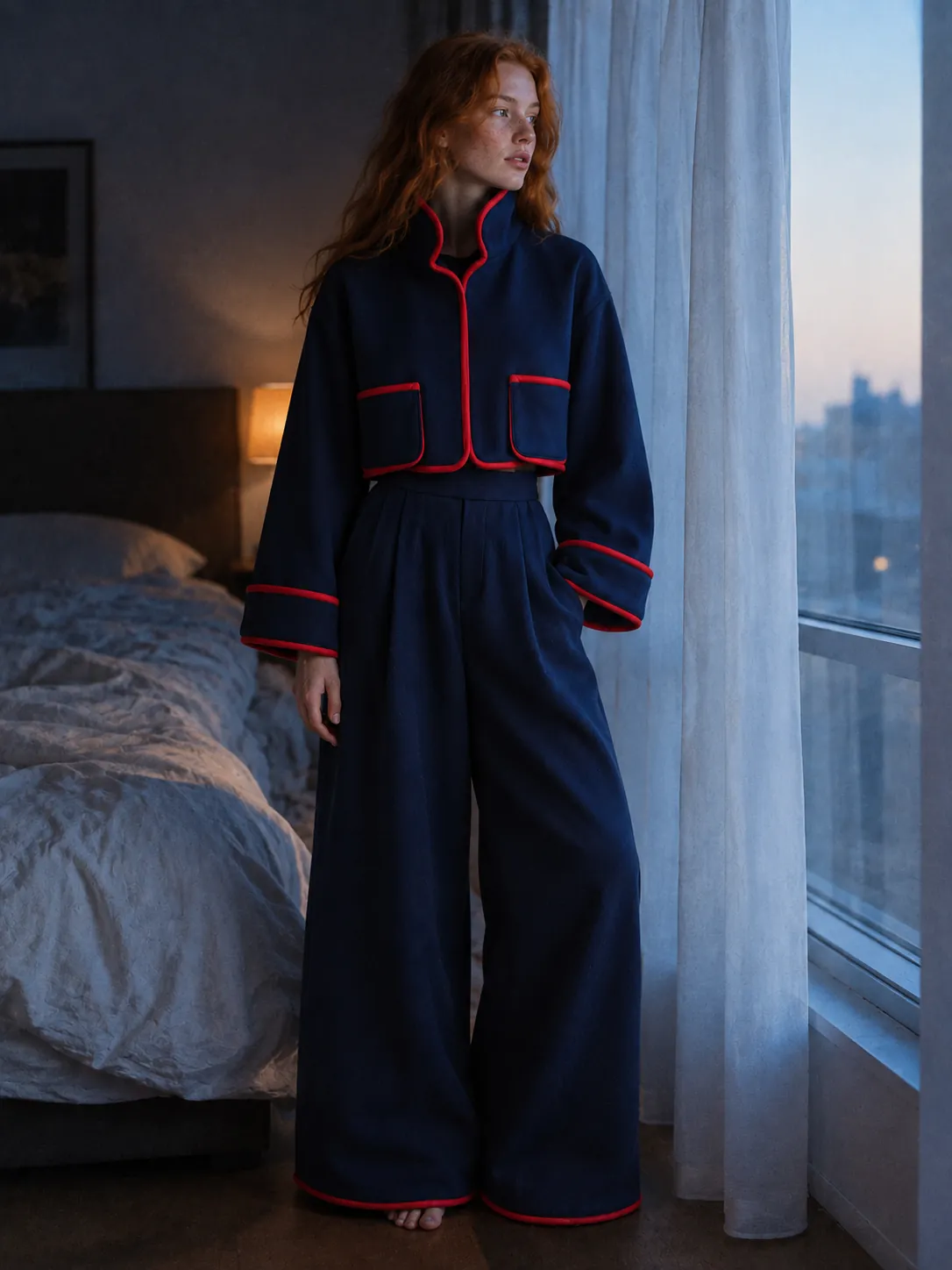 Cropped Jacket Set worn or in use