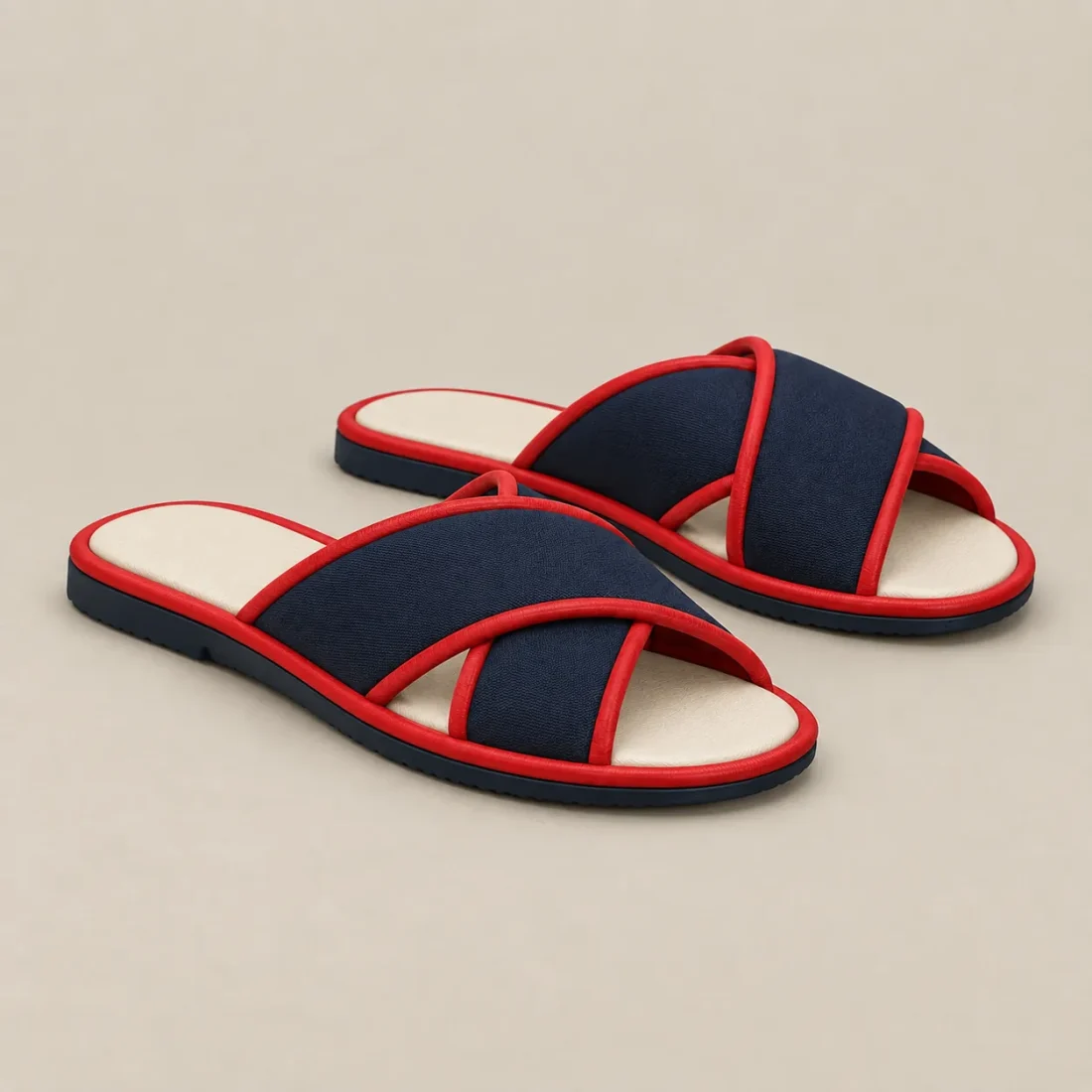 Cross Strap Slides, back or side view