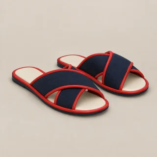 Cross Strap Slides, front view