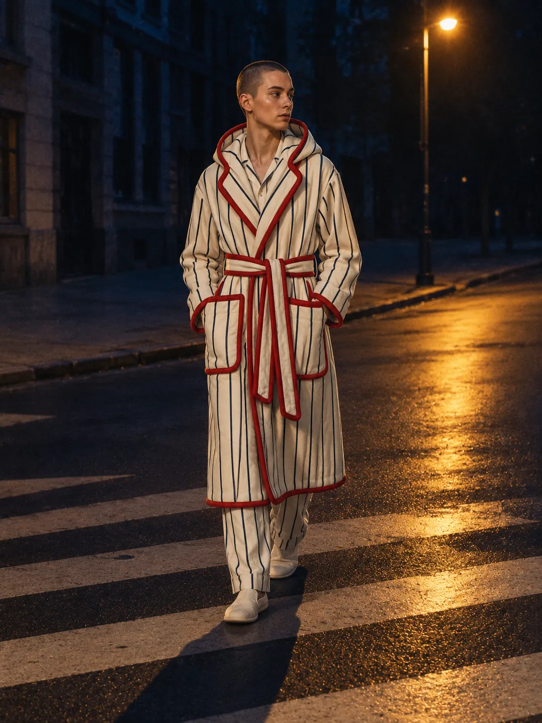 Hooded Robe worn or in use