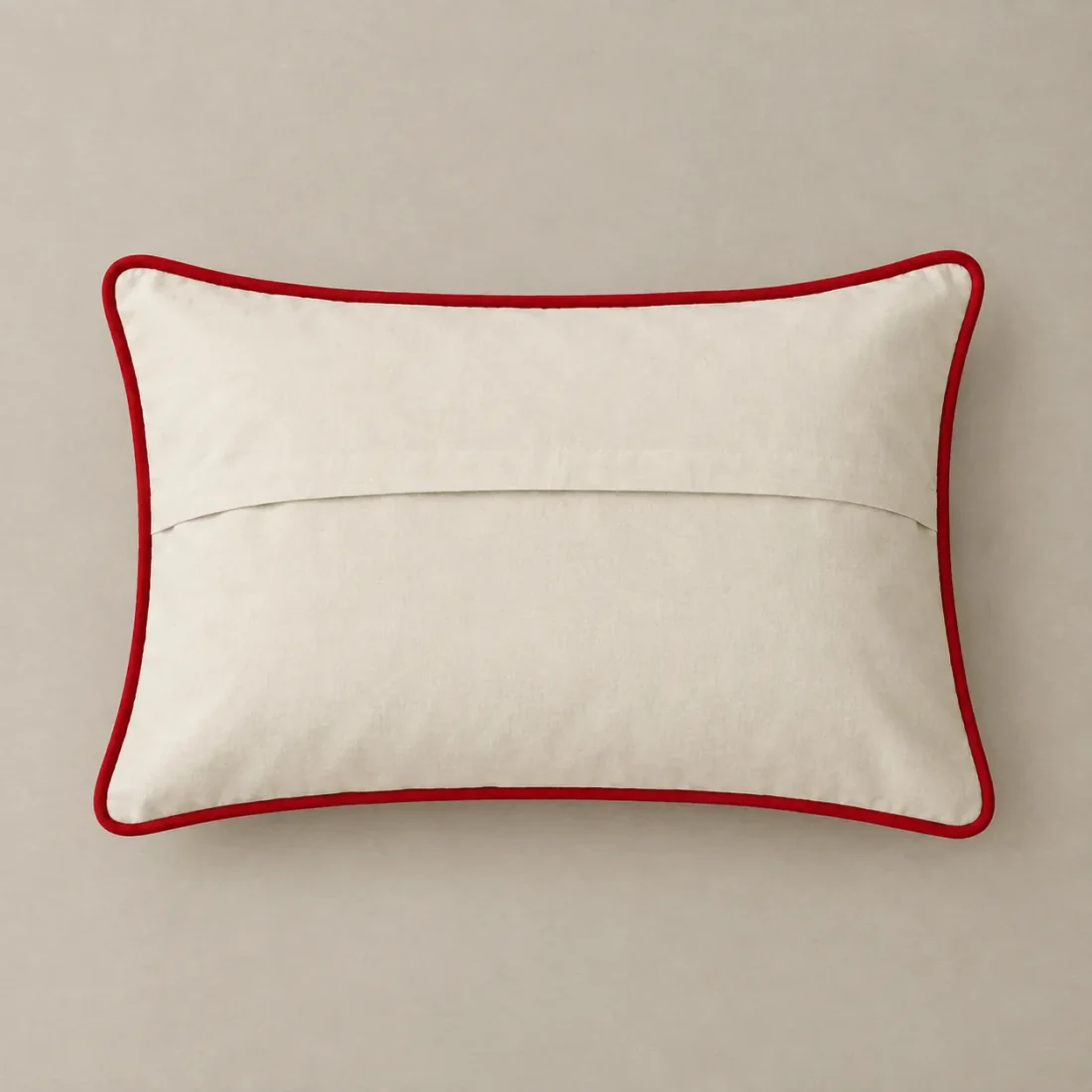 Ivory Piped Pillowcase Pair, back or side view