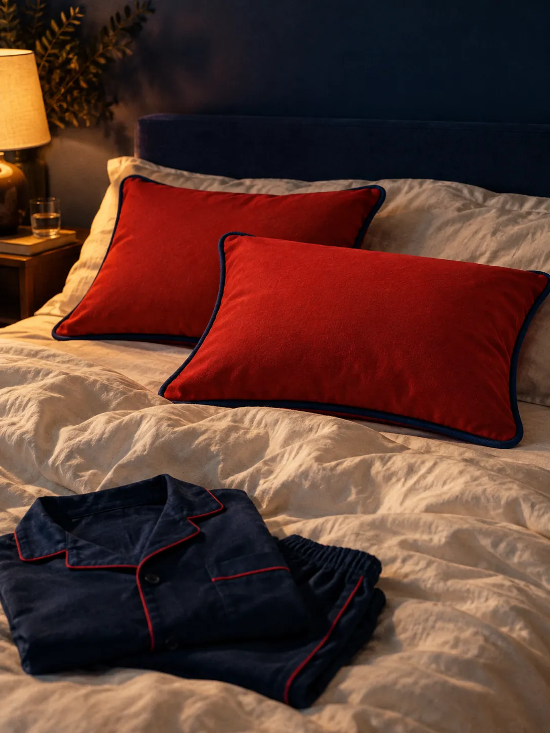 Lacquer Pillowcase Pair worn or in use