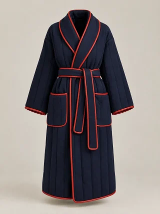 Quilted Column Robe, front view