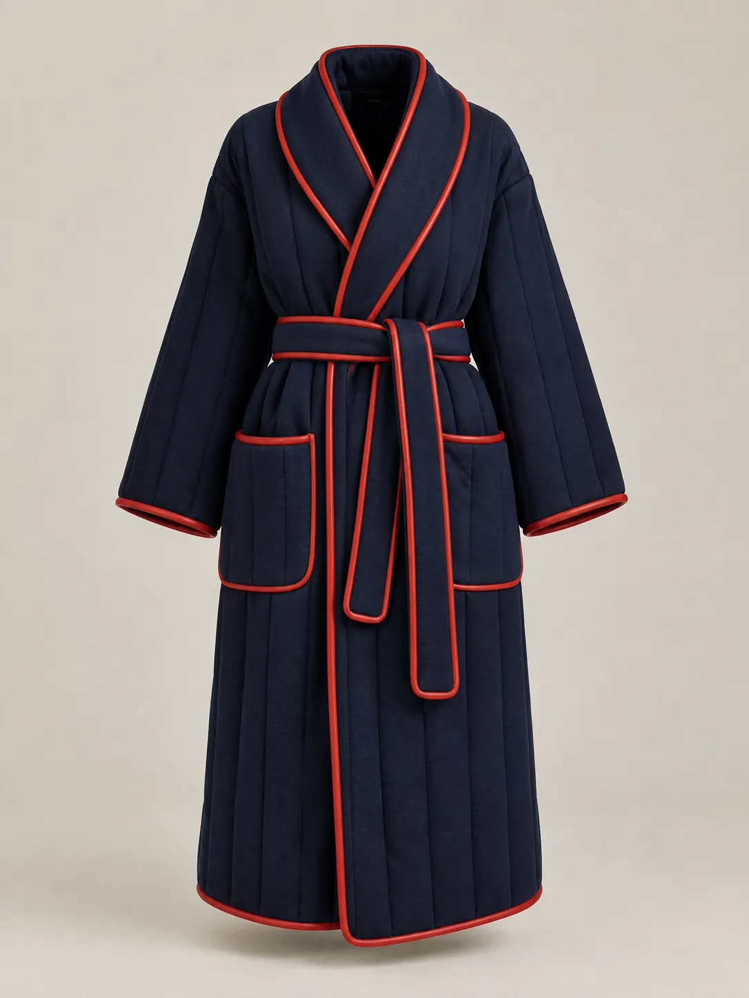 Quilted Column Robe, front view