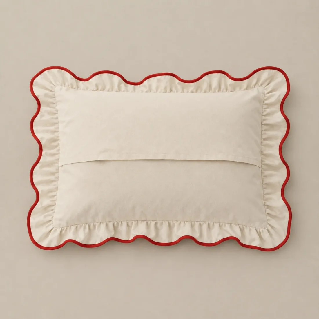 Ruffle Piped Pillowcase Pair, back or side view