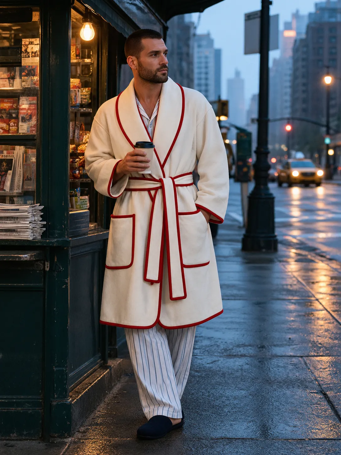 Short Kimono Robe worn or in use